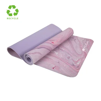 Eco Friendly Non Slip Recycle Green Low Carbon Material 4 mm Duel Pink Double Layer Tpe Natural Rubber Yoga Mat