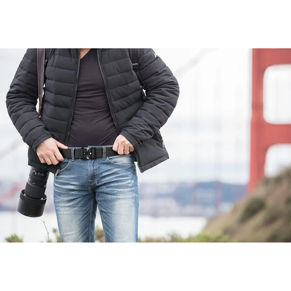 Wear-resistant Tactical Multifunctional Belt Webbing Riggers Web Belts Heavy Duty Quick-Release Metal Buckle Belt