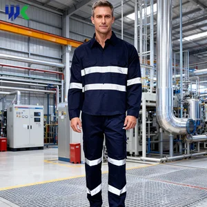 Polyester Cotton Breathable Spring Work Suits Reflective Safety Work Wear Construction Factory Working Uniforms