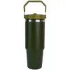 Couvercle vert foncé pour boisson individuelle.