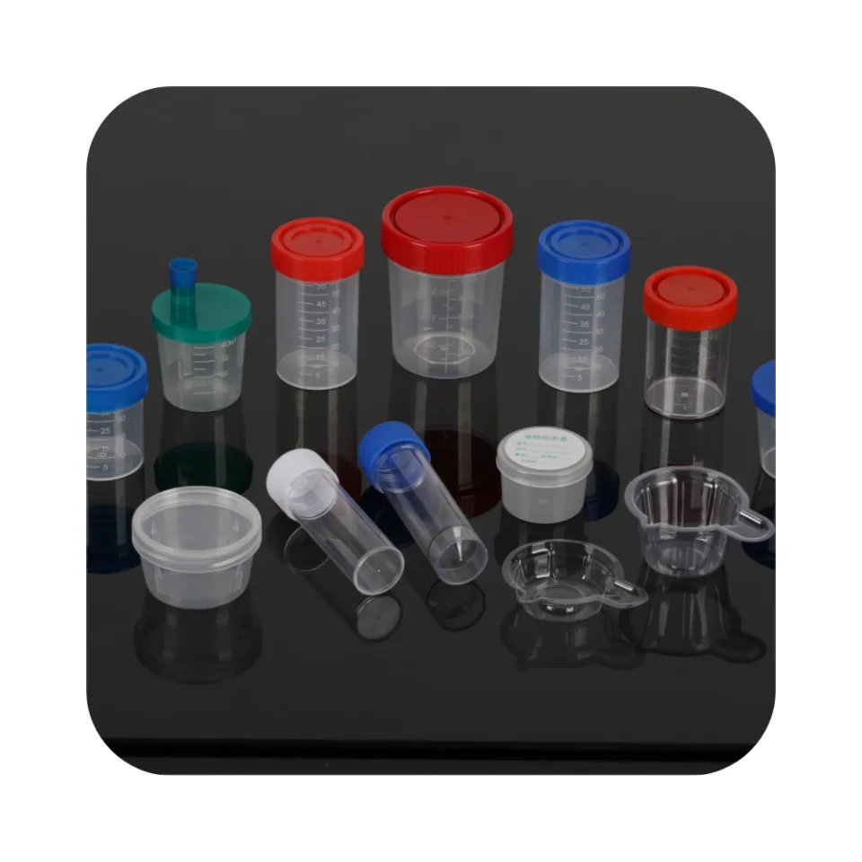 Sterile or Non Sterile Sample Cup with Screw Specimen Container PP Urine Container 40 60 120ml