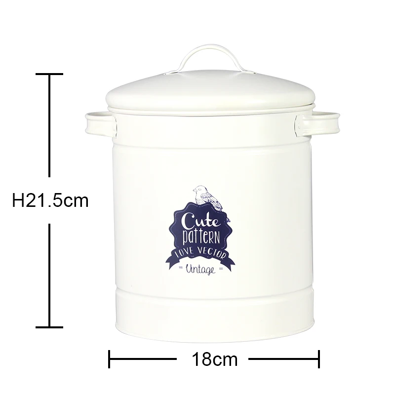 Factory Direct Sale Galvanized Iron Airtight Cat Food Storage Container Support Custom Waterproof Round Metal Dog Food Storage