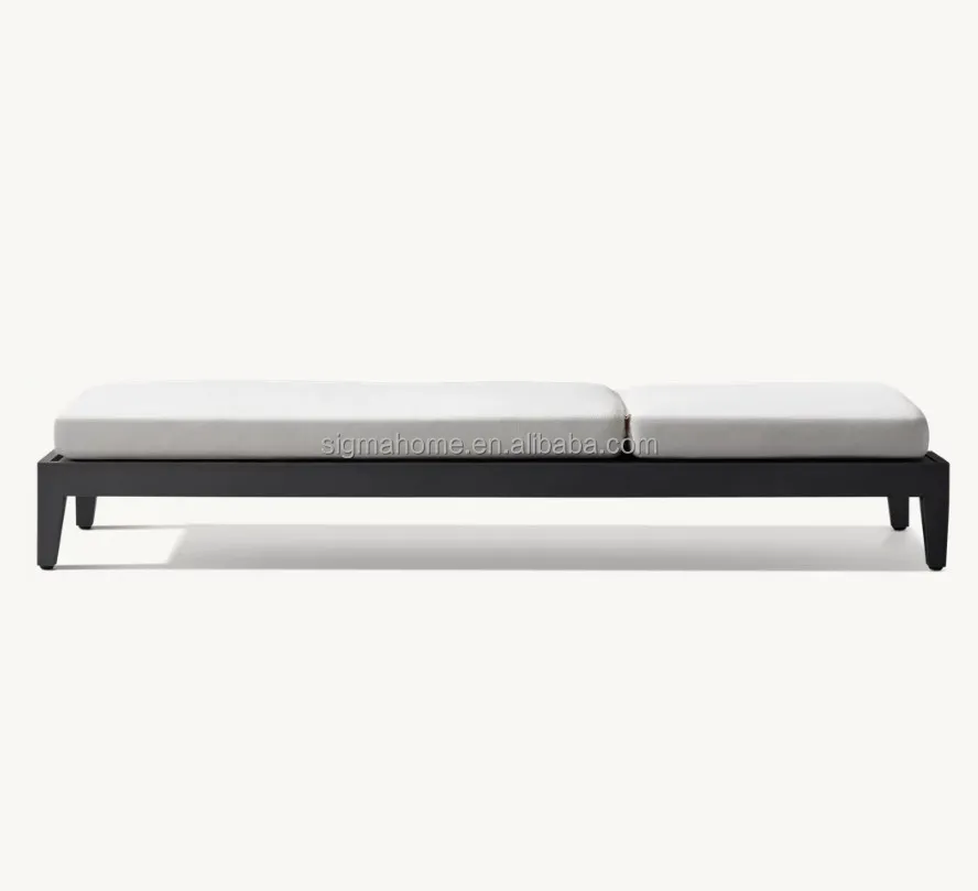 Aluminum Outdoor Furniture Patio Garden Sofa Outdoor Sunbed Single Chaise Lounge