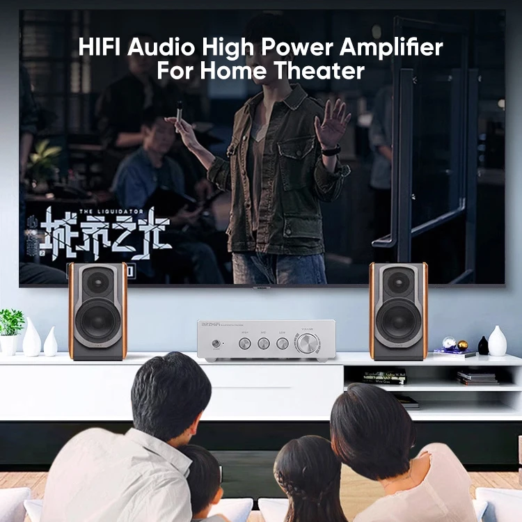 BRZHIFI Dual Core TPA3255 BT 5.0 2 Channel Aluminum HiFi Audio Power Digital Amplifier factory