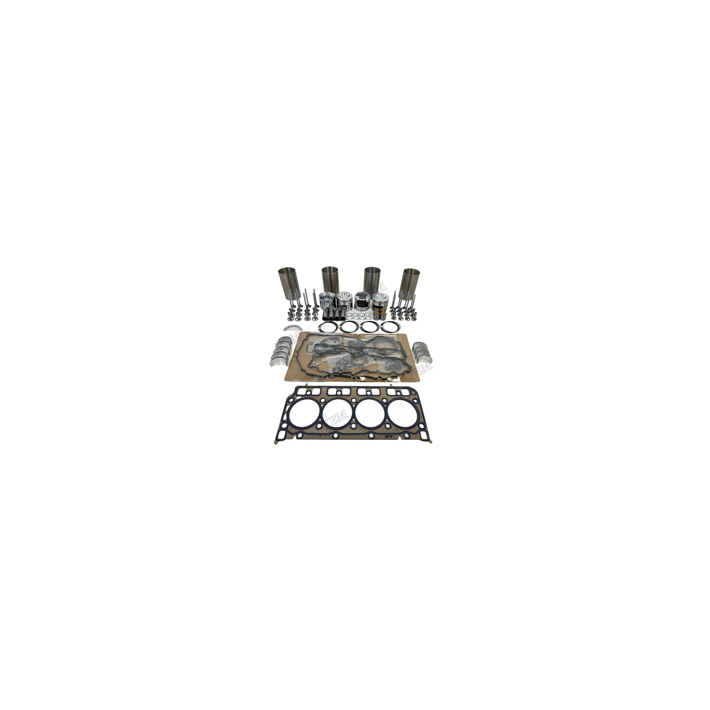 For Doosan / for Develon D34 Rebuild Overhaul Repair Kit With Valves Engine Bearings Liner Piston Rings Full Gasket Kit Engine