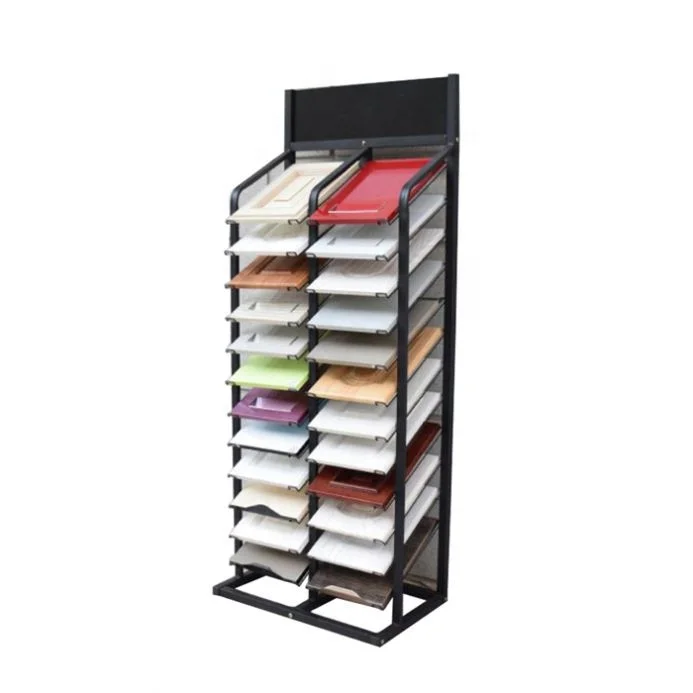 Ceramic Tile Display Stand Adjustable Metal Wood Display for Ceramic Wood Tiles Sleek and Functional