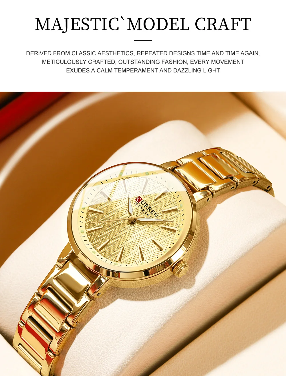 CURREN 9109 Luxury Waterproof Women's Watch Fashionable Stainless Steel Girl Clock Outdoor Luminous Women Wrist Watches
