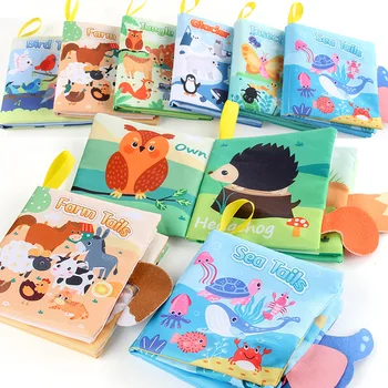 Baby educational toy fabric book with tail ring paper soft children's enlightenment toy