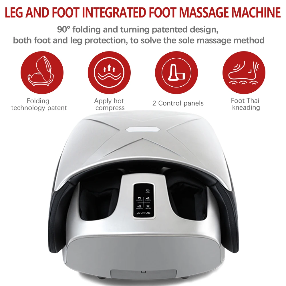 Electric Wireless Air Compression Heating Vibration Massage Leg Foot Calf Knee Massage Foot Massager Machine