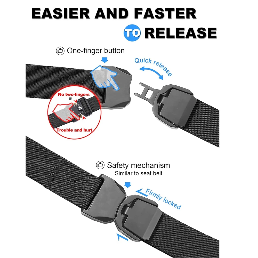 Adjustable Work Sports Nylon Web Golf Belt with Heavy Duty Seat Buckle Quick Release Tactical Belt