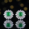 18k gold Natural emerald diamond earring