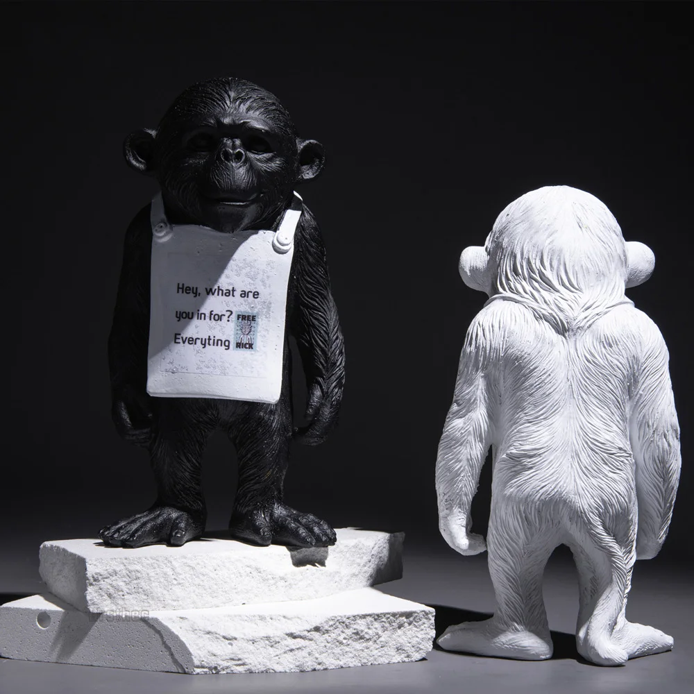 banksy monkey sign figurine orangutan sculpture| Alibaba.com