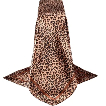 fashion 2021 new classic leopard print little leopard dot satin 90*90 large square scarf designer scarf styles milk silk