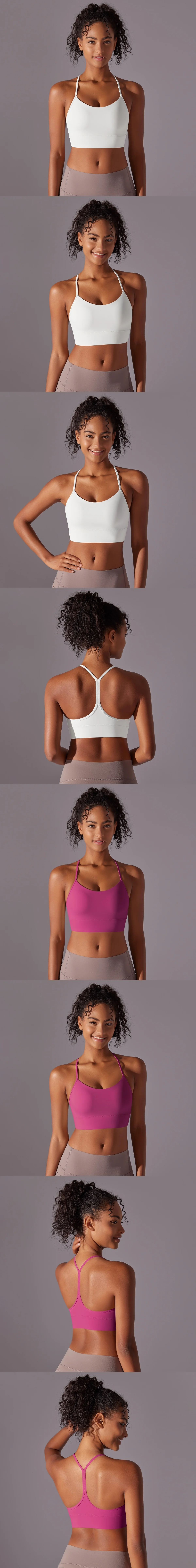 Custom Four-way Stretch Sexy Strappy Open Back Women seamless Yoga Sports Bra With Padding  outdoor sports quick-dry bra manufacture