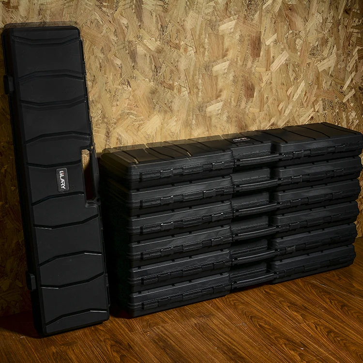 GLARY Grey Stackable Tactical Gun Safe case Box Portable Lightweight Gun Storage case Box Hard Plastic Long Gun case Box