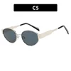 Silver frame, gray lenses
