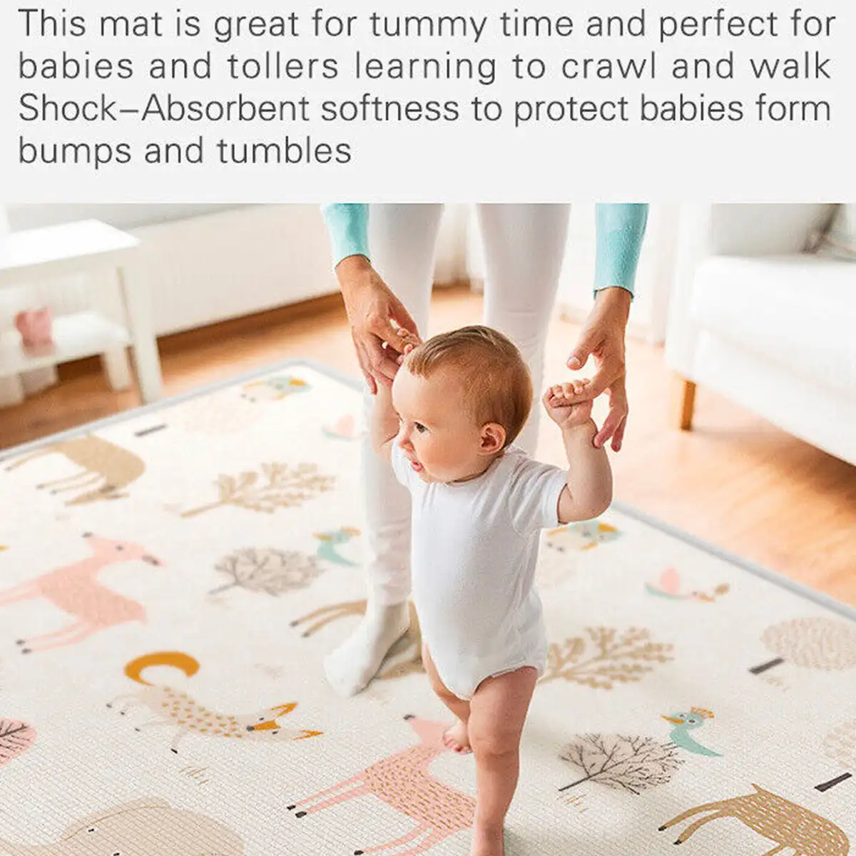 Top Toys Extra-Large Cushioned Folded Baby Play Mat Foam Play Mat