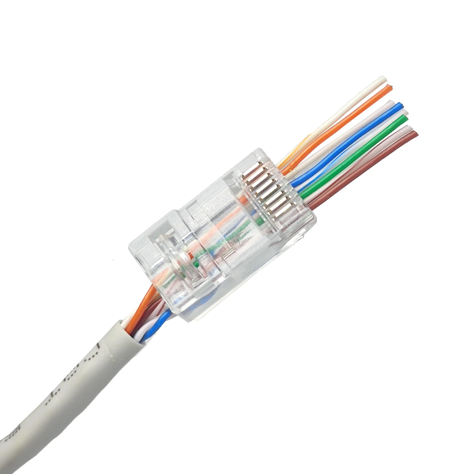 Rg45 Rj 45 8p8c Modular Plug Utp Conector Pass Through Eazy Cat6 Rj45 Connector Cat6 Cat 6 Utp