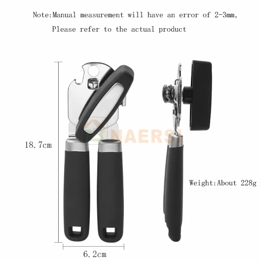 Hand Held Can Opener Smooth Edge,Strong Good Grips Safety Can Opener