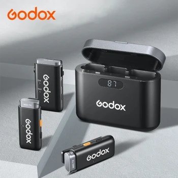 Godox WEC KIT1 KIT2 2.4G Mini Wireless Lapel Microphone with Charging Case for Smartphone Camera Podcast Interview YouTube