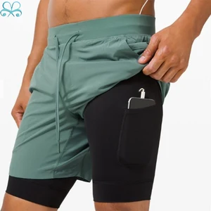 Sport Custom Fitness Men Gym Pockets Mens 2 in 1 Gym Training Men Shorts