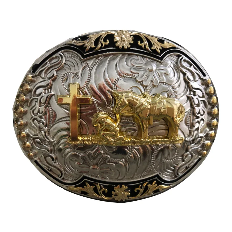 Praying Cowboy Prayer Cross Horse Kneeling Belt Buckle Design Large ...