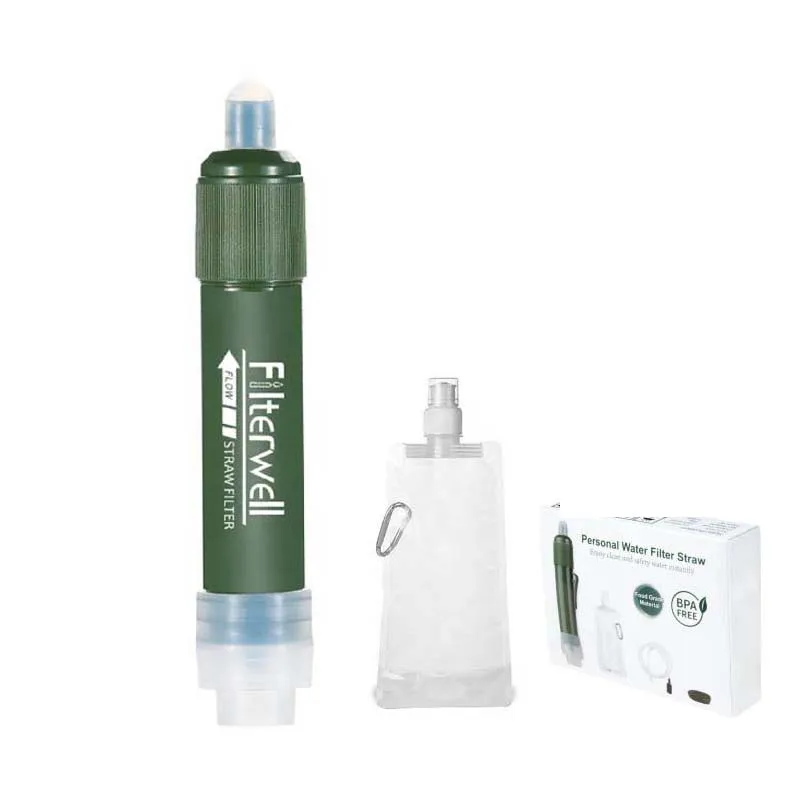 Purewell Water Filter Straw - 2 Pack Emergency Survival Gear For Outdoor Adventures
