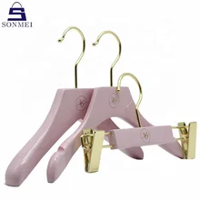 Custom Luxury Baby Coat Dress Pants Children Hanger Wooden Kids Hanger
