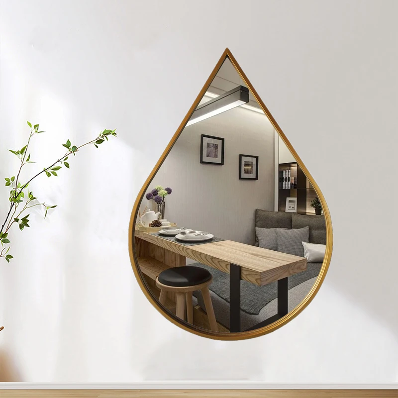 herschel Metal Frame Irregular Big Large Full Length Long Gold Home Decor Dressing Tear Drop Wall Mirror Espejo Spiegel Miroir
