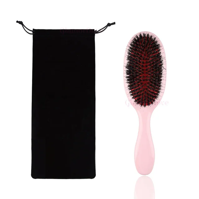 Boar Bristle Brush for Hair Extensions Professional Hair Extension Detangling Brush for Women and Men