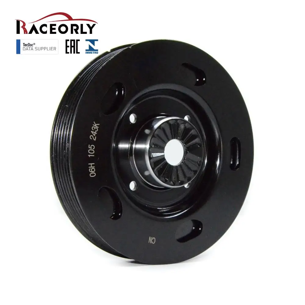 Raceorly Belt Pulley Crankshaft 06H105243K for Vw Audi A4 Jetta Passat Tiguan EA888 1.8T 2.0T Engine Harmonic Balancer