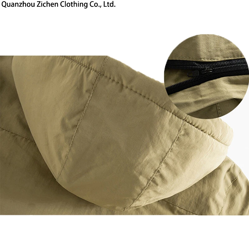 2024 Spring Autumn Outdoor Casual Windproof Baggy Jacket Men Waterproof Detachable Hat Multiple Pocke Pizex Trench_voghion.com