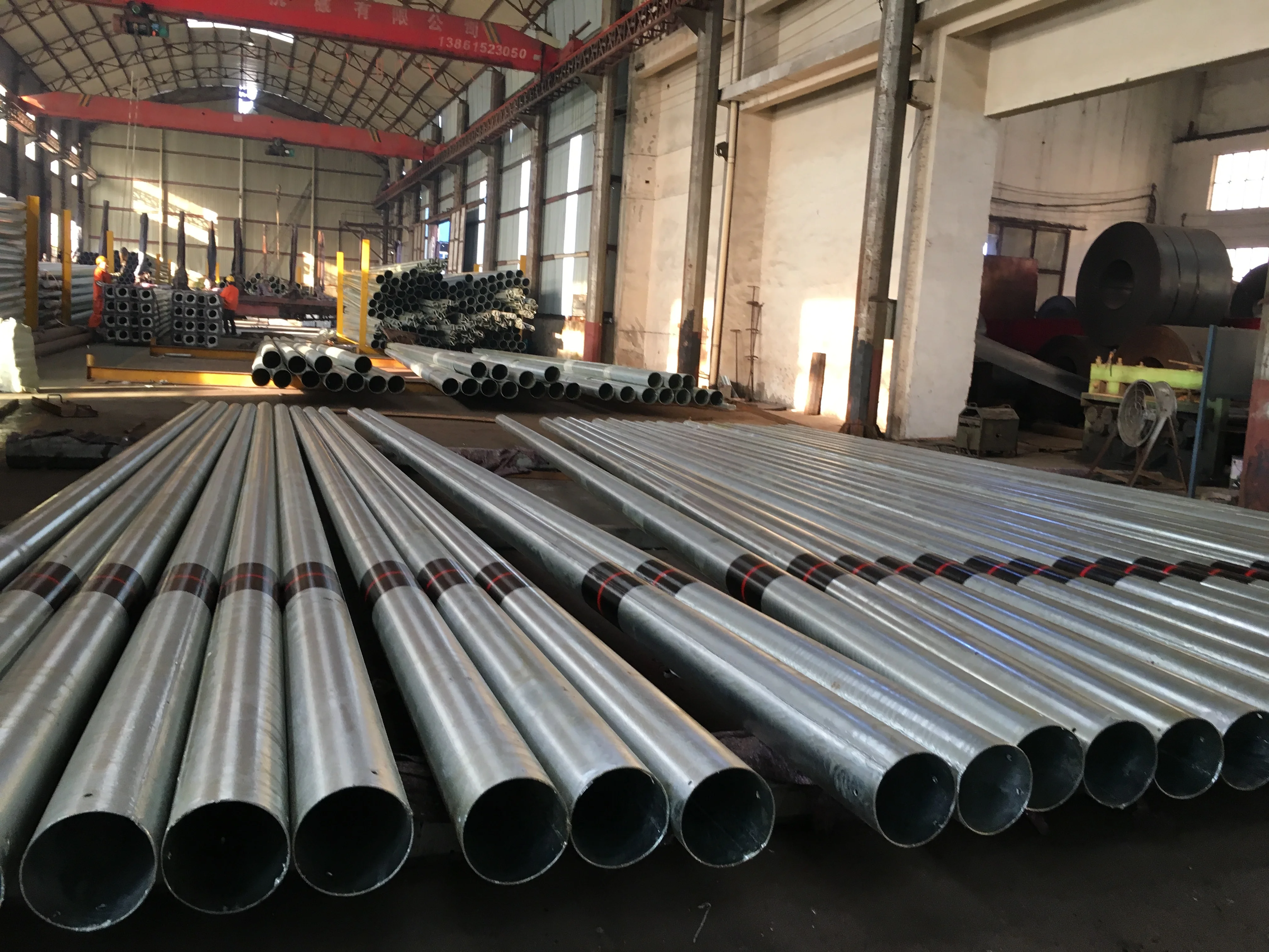 Bitumen Galvanized Steel Power Pole For 132kv Overhead Line