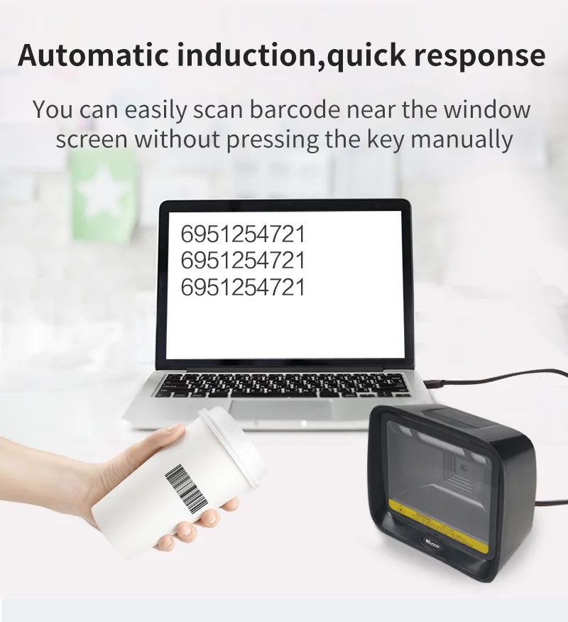 Winson WAI-6780 Supermarket Checkout Barcode Scanner Desk Scanner