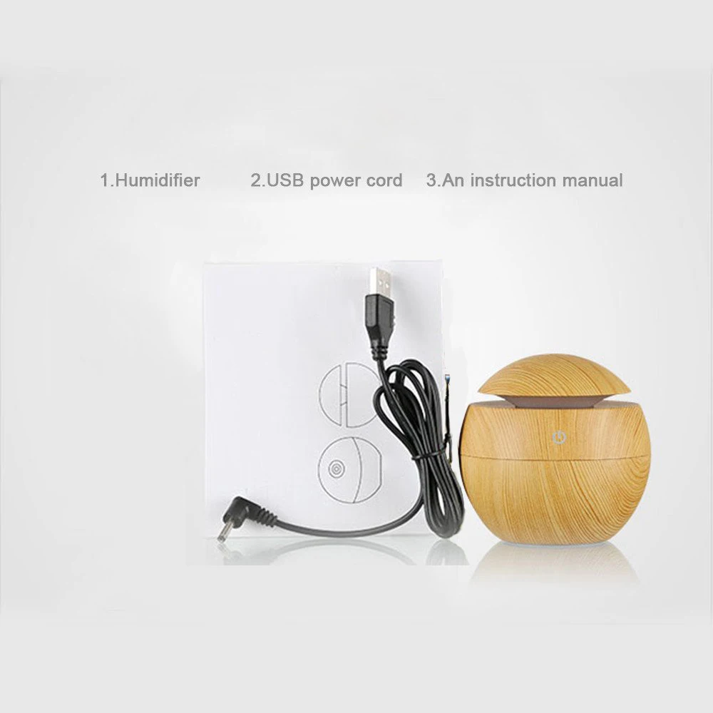 130ML Desktop Wood Grain Usb Filter Kid Ultrasonic Cool Mist Mini Humidifier