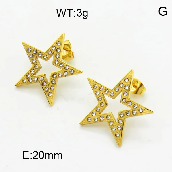 Powell Stainless Steel Gold Jewelry Fashion Style Women Star Shape With