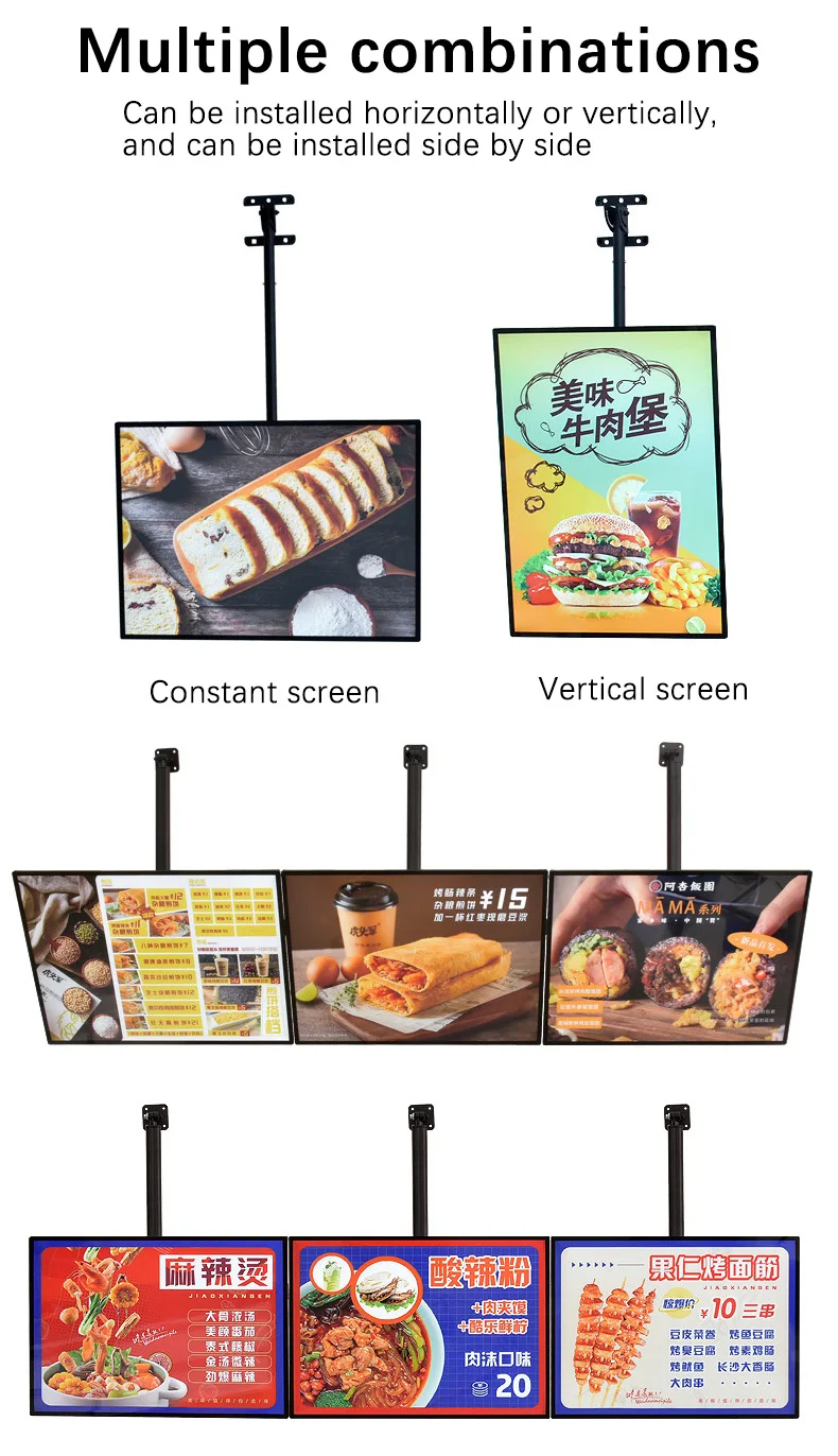 Fast Food Cafe Menu Board Display Illuminated Led Menu Backlit 