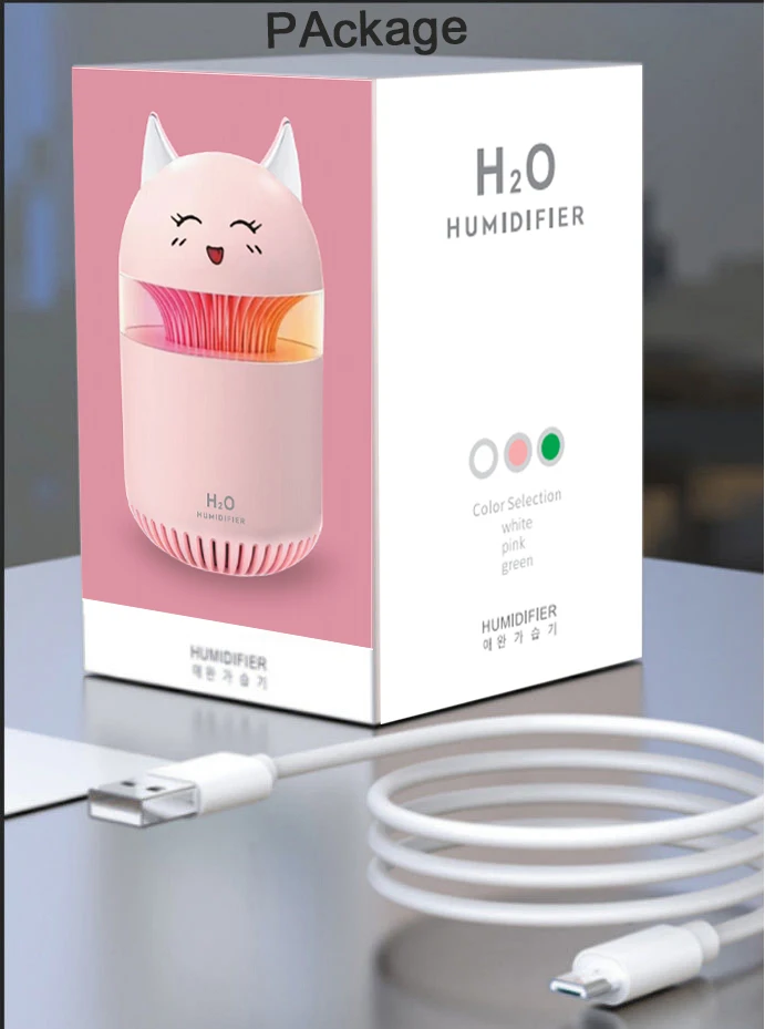 H2o Usb Colorful Humidifier Fire Flame Humidifier Diffuser Smart
