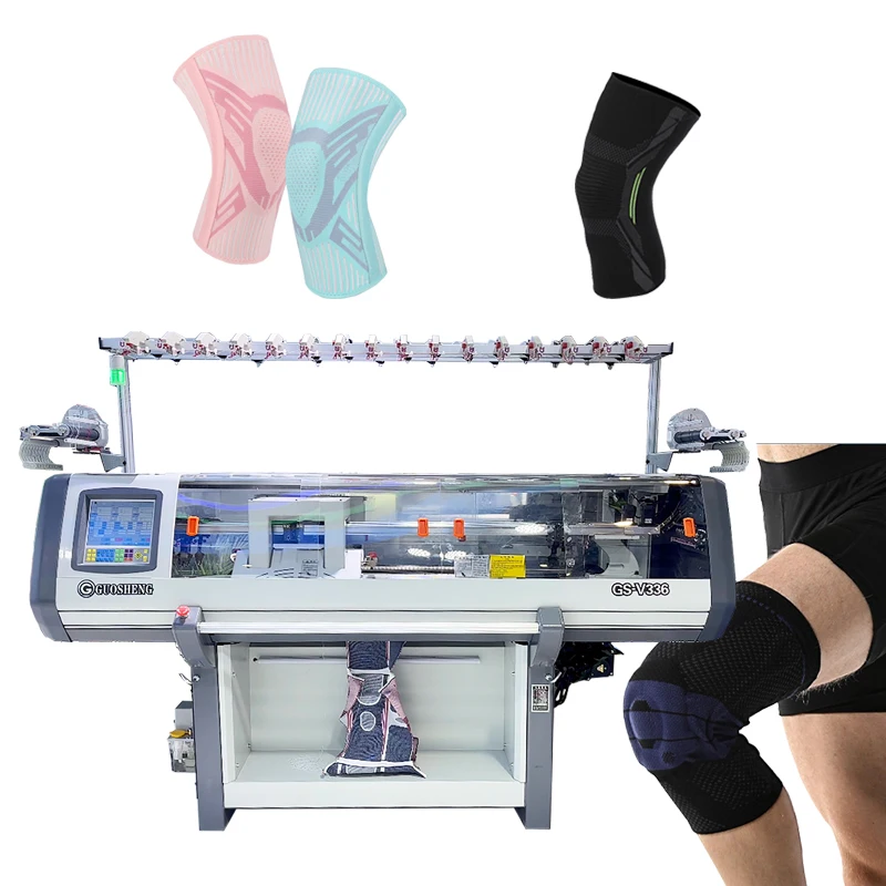 Hot Selling Automatic Knitting Machine Three System Flat Crochet Styles Knee Pads Manufacturing