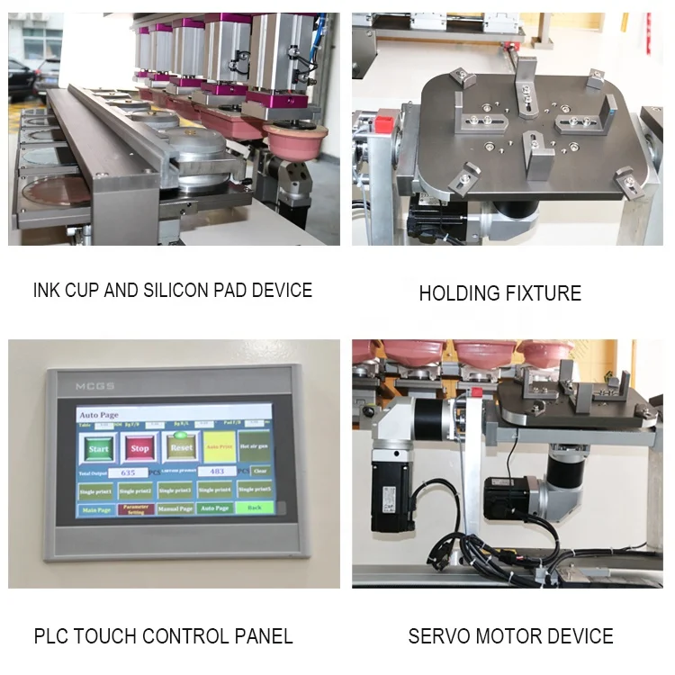 Semi-auto Servo Rotary 5 Colors Hard Hat Safety Helmet Pad Printer Silicone Printing Machine