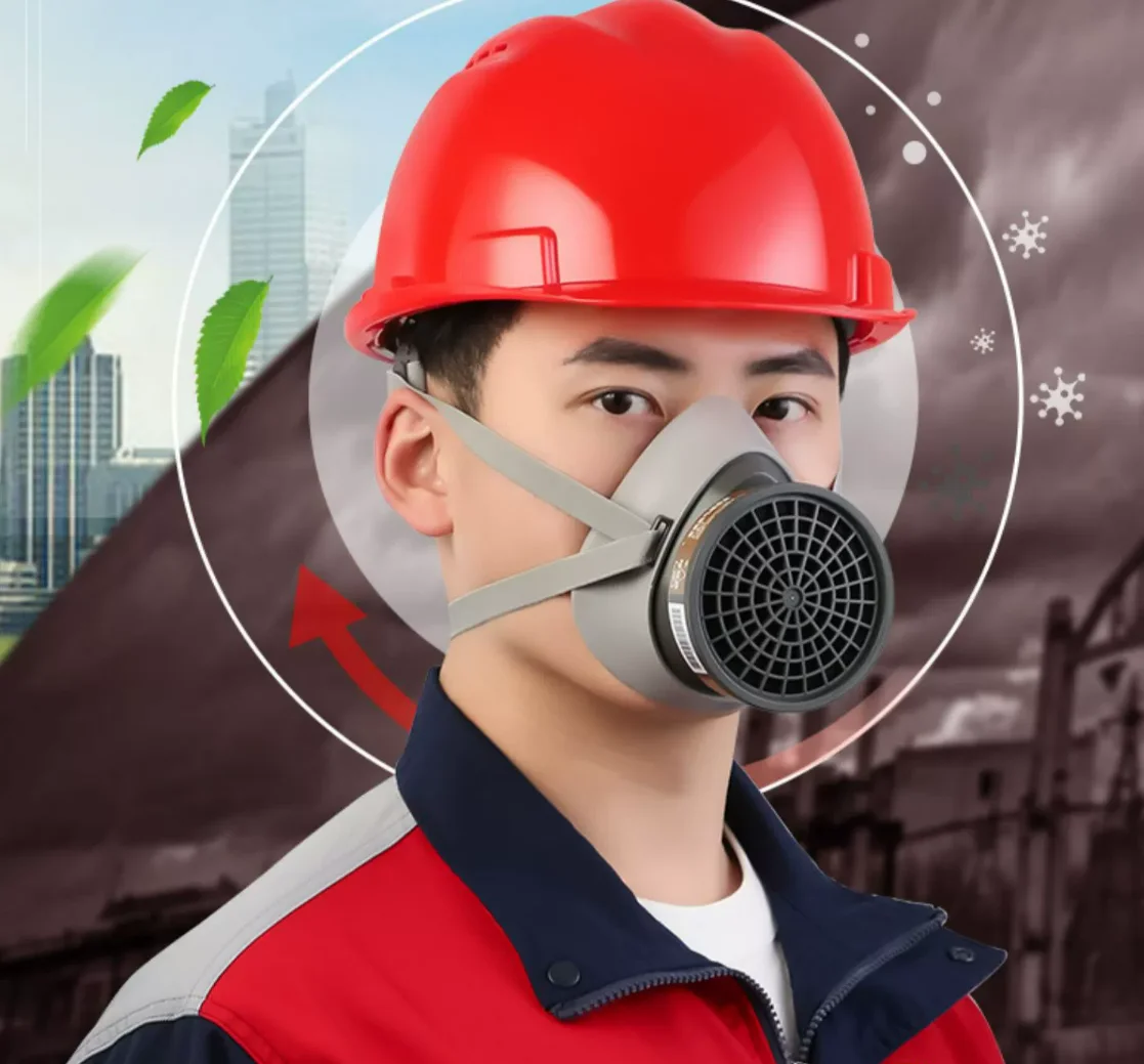 Factory Half Face Gas Mask - Chemical Respirator Silicone Seal