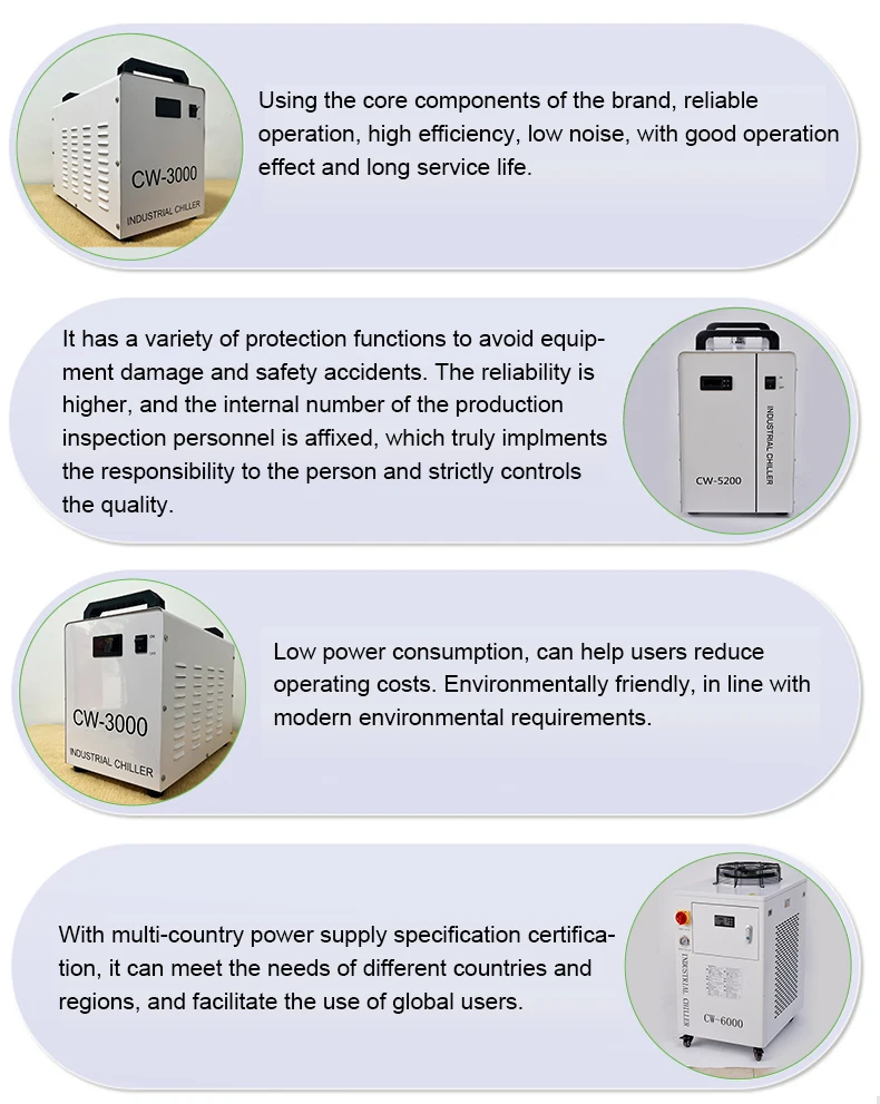 CW5200 Industrial Air-Cooled Water Chiller Cooler for Laser Machines Long Service Life details