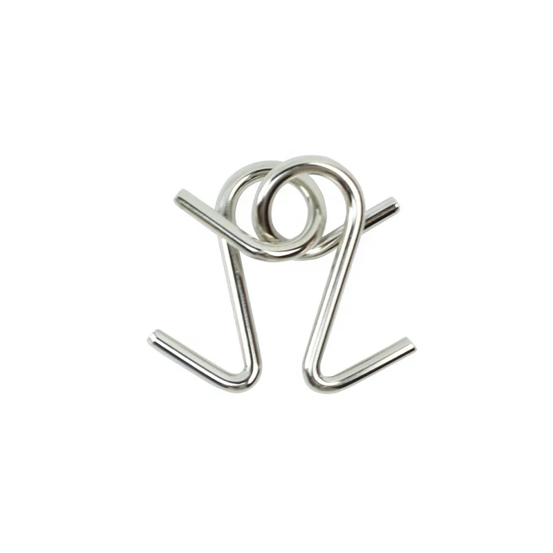 Puzzle Metal Wire Double Loop Solutions 3D Puzzle Diy Toy IQ Test Mind Game Toy Brain Teaser Metal Wire Puzzle with Pouch