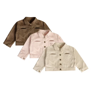 Skin-Friendly Soft 100% Cotton Baby Clothes O-Collar Girls' Jackets Button Closure Front Girls' Children's Clothes