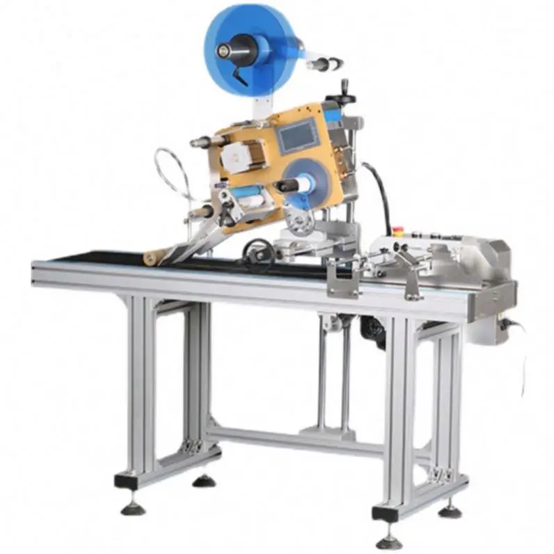TEBAK Adhesive Labeling Machine Printing Label Flat Sticker Pasting Machine Box Card Paper Pouch Paging Labeling Applicator