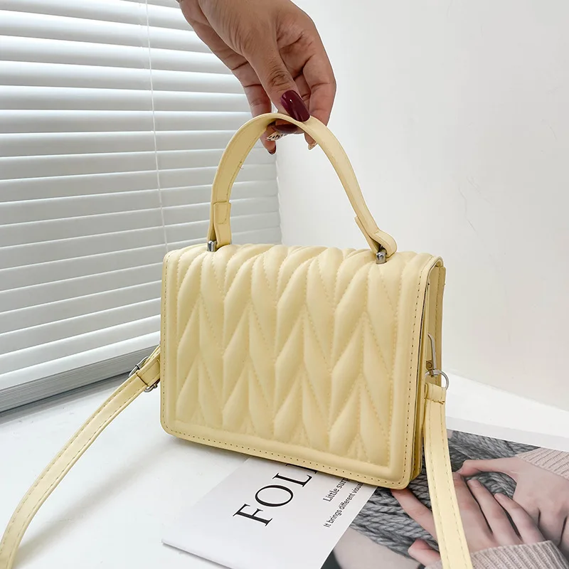 Summer Candy Color Mini Bag for Women 2023 Design Lychee Pattern Twist  Braided Handle Shoulder Bag Female Messenger Square Bag