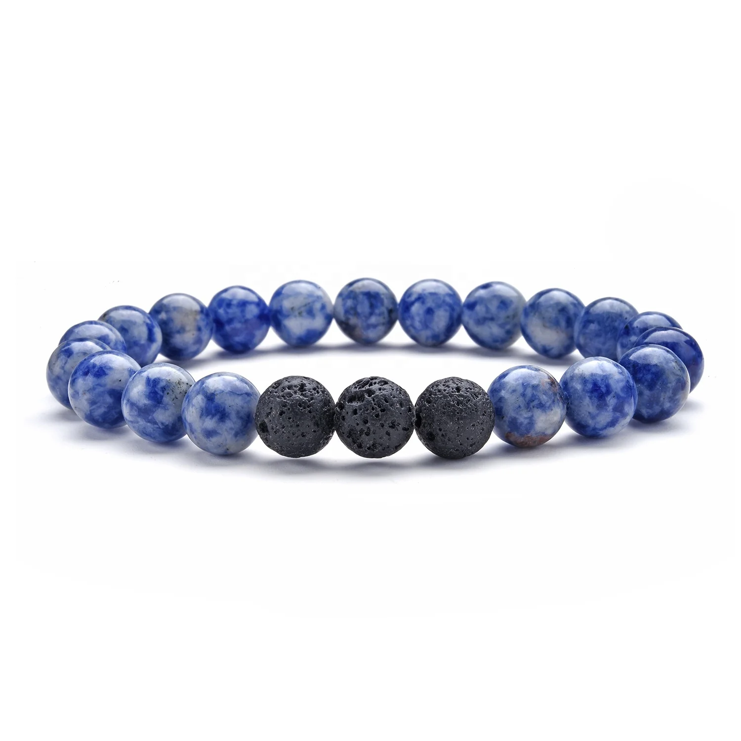 natural gemstone beads Jasper and lava rock beaded bracelet women jewelry stretchy bracelet