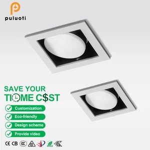 PULUOTI IP20 White Square LED Downlight 5W GX53 COB for Hotels 7W Encastrable for Home IP20 Rated Recessed Downlight 3000K