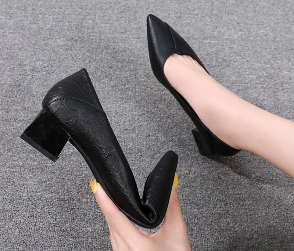 Chunky heels for work best sale