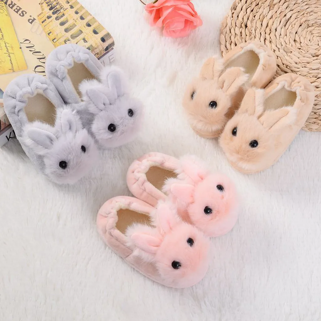 Toddler Infant Kids Baby Girls Boys Warm Shoes Cute Cartoon Soft-Soled Slippers 